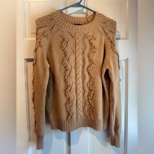 Rails Fringed Tan Sweater
